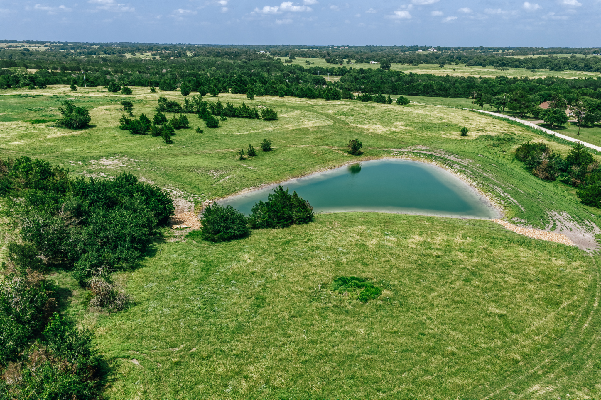 Aerial view of The Clearing estates — Washington County, Texas